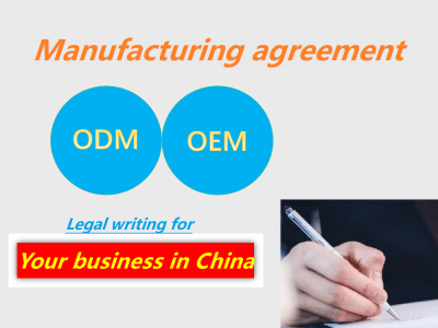 A manufacturing agreement to protect IP in china