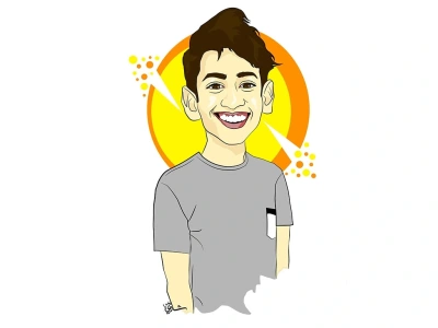 Illustrate an eye-catching vector digital art carton portrait for you