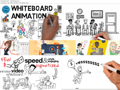 Whiteboard Animated Explainer video doodle video and sketch characters