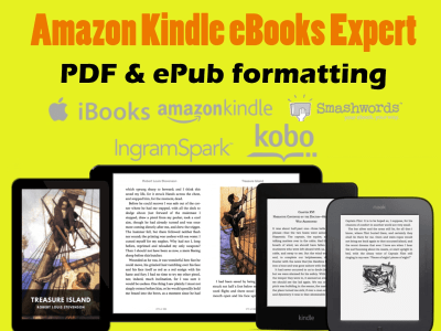 Your book formatted as ePub & Amazon Kindle MOBI and Fixed layout ePub/MOBI