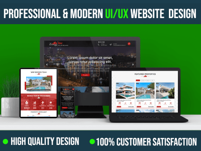 Professional and modern website UI/UX design landing page design