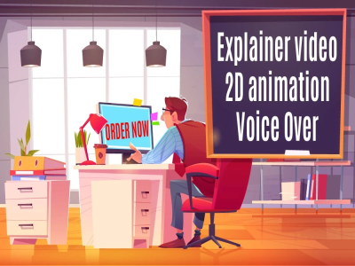 Animated video, explainer video, or 2D animated video with voice over