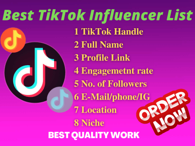 Best TikTok Influencer list for any niche
