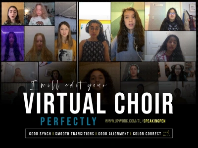 A virtual choir video or band music video professionally done
