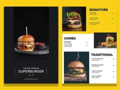 Modern creative restaurant food menu card