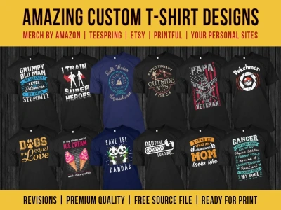 Amazing T-Shirt design for merch by amazon or Print on Demand site