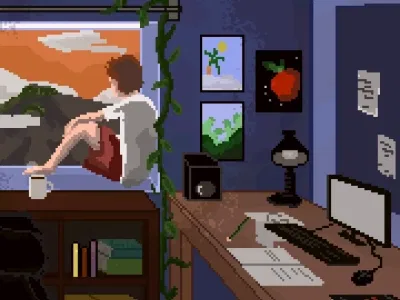 An animated pixel art design