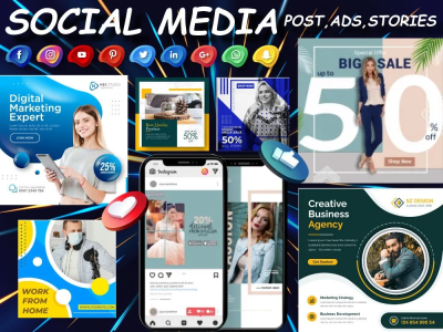 Modern social media post design, Facebook, Instagram, LinkedIn, Story, Ads