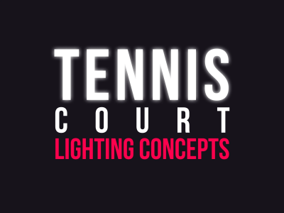 TENNIS COURT lighting design, calculation and rendering visualisation.