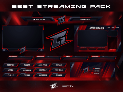 Amazing overlay pack for your stream on twitch , youtube , facebook , obs