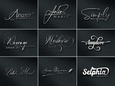 Scripted, Signature, Cursive logo design