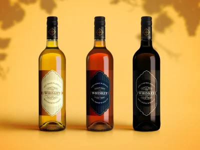 Luxury wine bottle design, wine label, product label design, bottle design