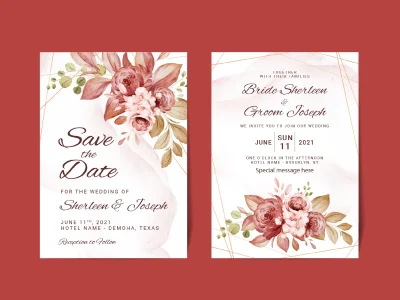 An elegant greeting card, wedding invitation design