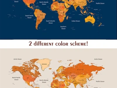 Beautiful scratch off map of the world or any country