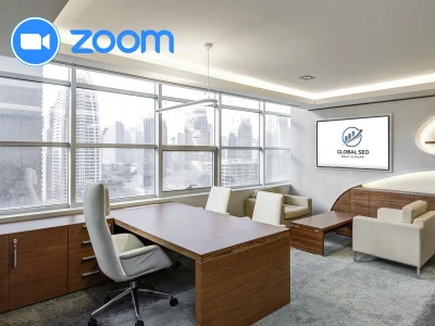A professional zoom virtual background with your logo