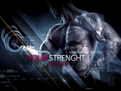 A best gym fitness broadcast intro animation