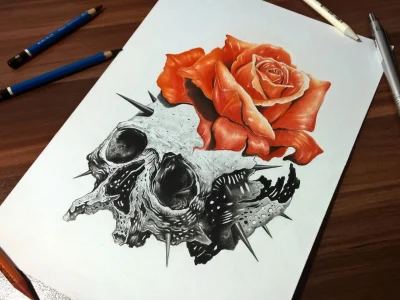A custom color tattoo design