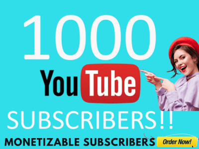 Youtube subscribers | 1000 YouTube subscribers for your channel monetize