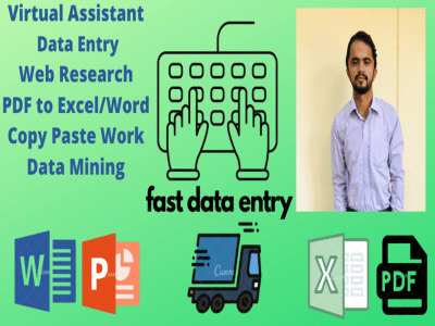 Fast, accurate, timely data entry, web research, typing and copy paste