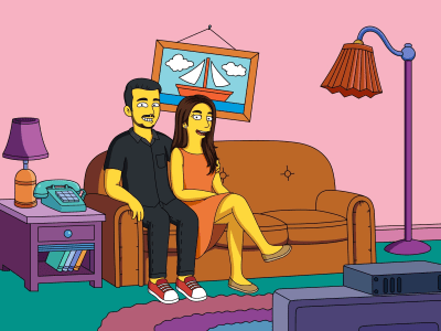 Simpsons Custom Cartoon Portrait as a Gift for Your Family or Friends