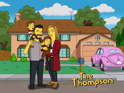 Simpsons Custom Cartoon Portrait as a Gift for Your Family or Friends