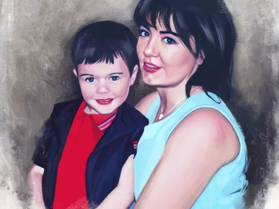A printable file of a beautiful portrait.