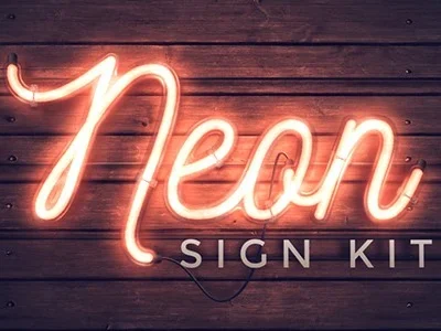 A Fantastic Neon Sign Logo Mock Up