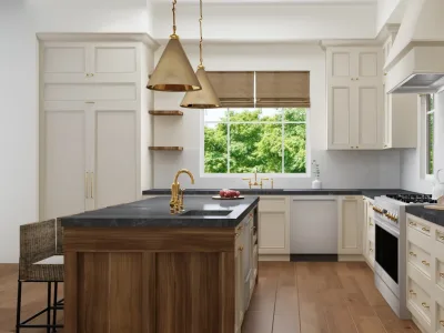 Kitchen Interior Design, 3D Renders & 2D Architectural Drawings