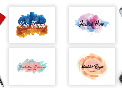A beautiful typography watercolor and feminine logo