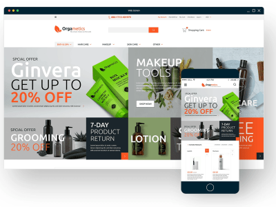 An innovative website design or mockup