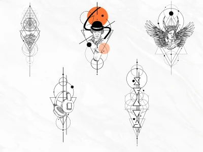 A unique geometric tattoo design