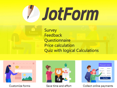 Professional Jotform with logic and calculation for quize,survey,order