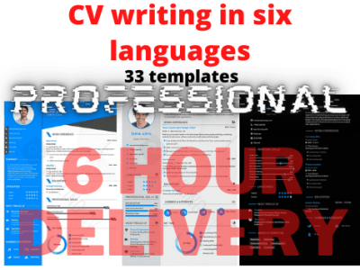 Professional Resume//CV with many templates ; Cover Letter; LinkedIn