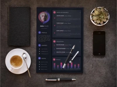 An attractive CV (Curriculum vitae) or Resume