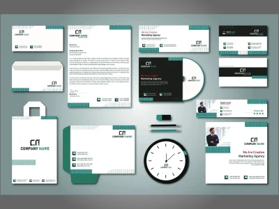 Business card, letterhead, invoice and stationery or brand identity items
