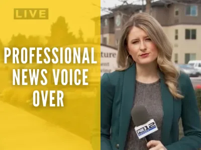 An American energetic news female voiceover