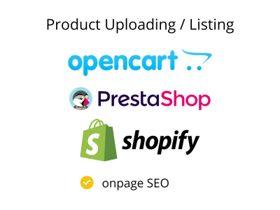 Products uploaded to your Shopify, OpenCart or PrestaShop store