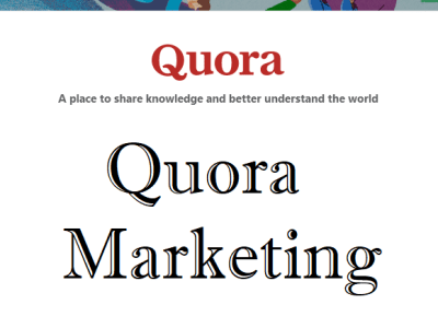 An audience via Quora space marketing and answer publishing