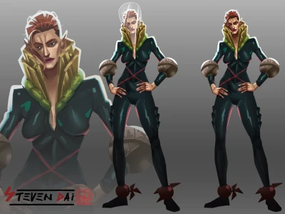 An amazing cartoon manga character design and sheet