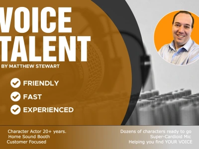 An amazing character voice for your animation or video game.