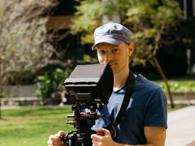 A videographer in Sydney