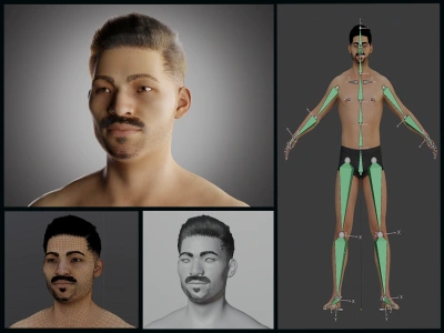 Realistic 3D Character Modeling, Texturing & Rigging