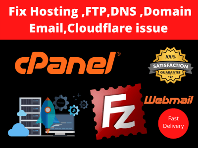 Instant solution of hosting ,domain ,ftp , Email and cloudflare issue