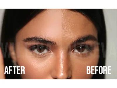 A VFX beauty retouching. Clean up skin video.
