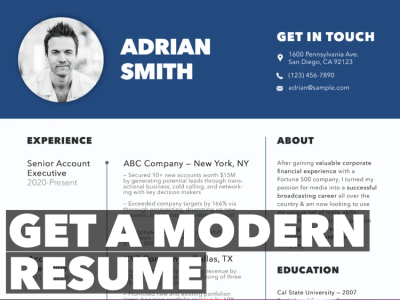 A modern and contemporary-looking resume