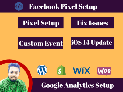 Facebook Pixel setup and google analytics