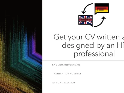 A professionally written and designed CV in English or German.