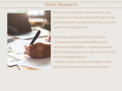 A detailed report with potential grants for your nonprofit organization.