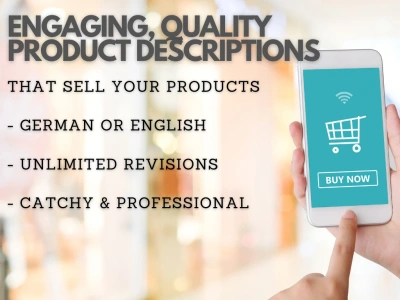 An engaging product description in German or English