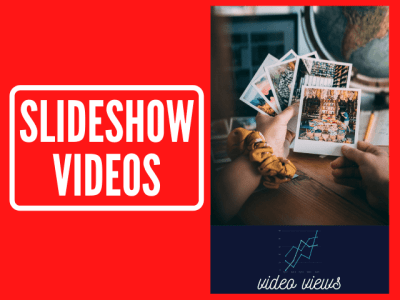 An appealing slideshow with background music and texts overlays